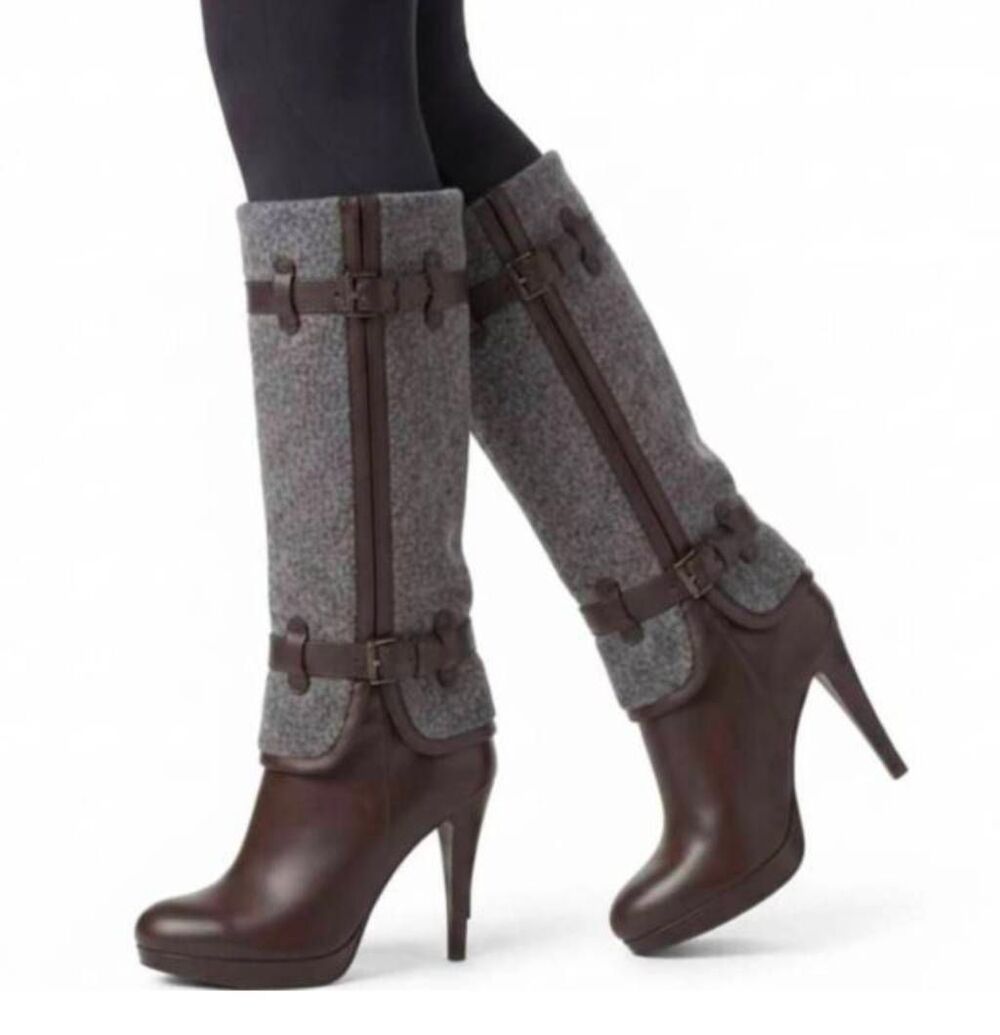 COLE HAAN Kennedy Wool Leather Knee High Boot Size 7B